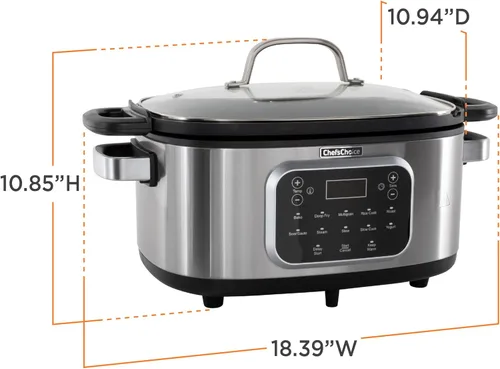Miniatura 6 de Chef'sChoice Multicooker, recipiente antiadherente multiusos de gran capacidad de 6 cuartos y control de temperatura variable con mantener el calor