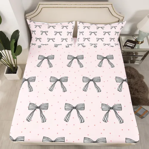 Miniatura 10 de Juego de sábanas geométricas con flechas ajustadas Manfei, patrón étnico con plumas, juego de ropa de cama bohemio exótico de 3 piezas para Gris