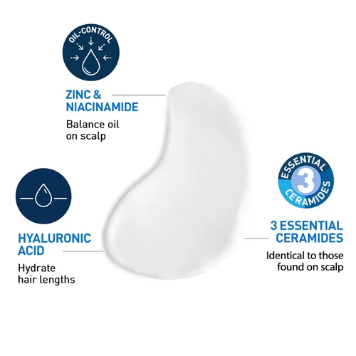 Miniatura 4 de CeraVe Acondicionador Equilibrante de Control de Grasa, Acondicionador para el Cabello con Ceramidas y Ácido Hialurónico, Elimina la Grasa y Deja
