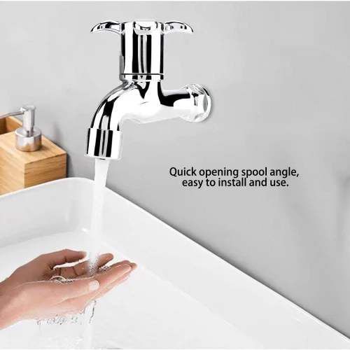 Miniatura 6 de Grifo de lavadora – Grifo de agua para lavabo con un solo mango de boquilla para fregaderos KItchen baño bañera (mango de 4 flores)