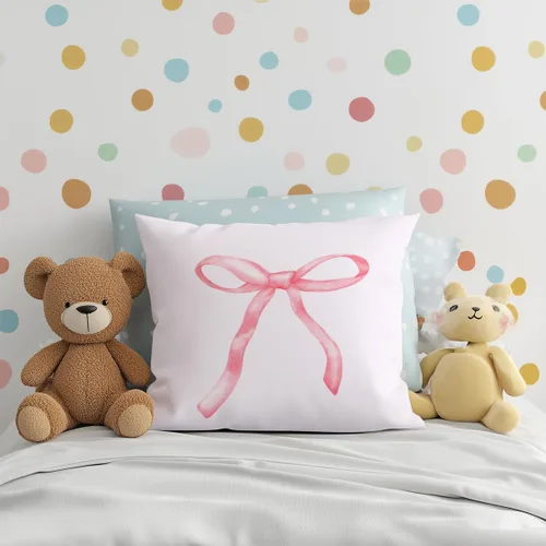Miniatura 5 de 2 piezas de fundas de almohada de 18 x 18 pulgadas, fundas de almohada de estilo coqueto, fundas de almohada decorativas con arco rosa, fundas