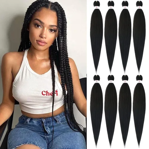 Miniatura 69 de Beyond Beauty - Trenzas preestiradas de cabello profesional sin picazón, ajuste de agua caliente, fibra sintética, textura Yaki, extensiones