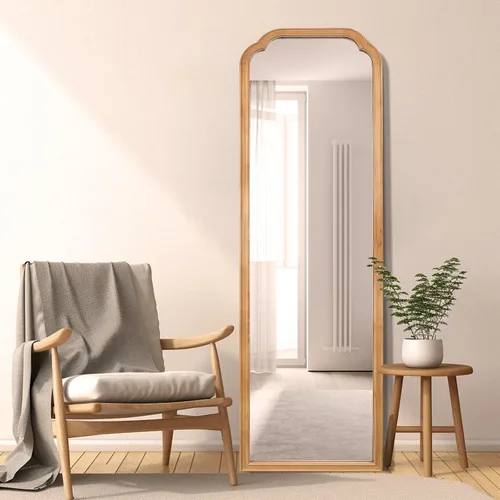 Miniatura 54 de WallBeyond Espejo de longitud completa para montar en la pared, 65 x 22 pulgadas, espejo de suelo con marco de madera rústica, espejo grande