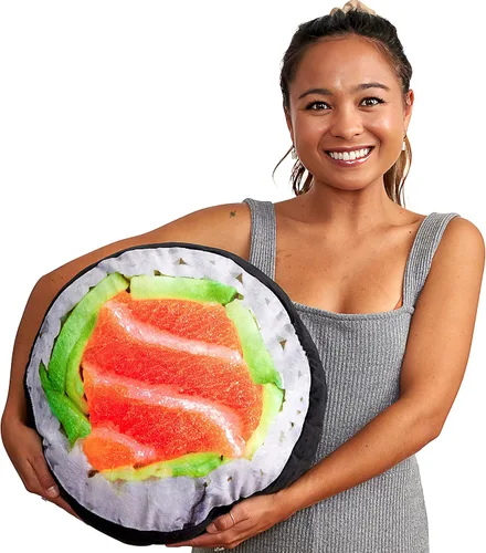 Miniatura 2 de Paquete de manta de sushi y 2 almohadas: 1 manta gigante de comida de 6 pies, 2 almohadas divertidas para sofá y cama, regalos de sushi para amantes