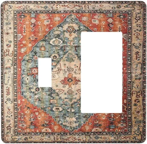 Miniatura 36 de Cubierta de Interruptor de Palanca Única de Asta de Venado de Madera de Estilo Rústico de Granja Placa Decorativa de Pared de 1 Banda Placa Frontal