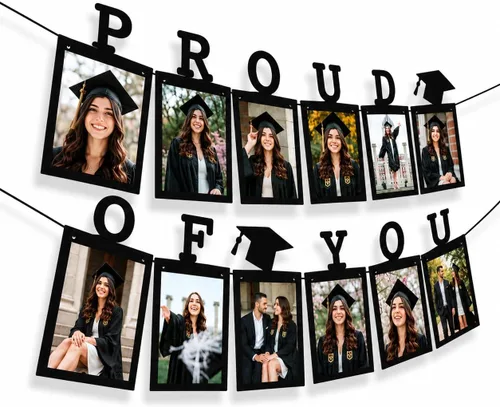 Cartel de fotos de graduación de fieltro 2026-10 pies, 5 x 7 pulgadas, decoraciones de graduación 2026, pancarta de orgullo de ti, pancarta de