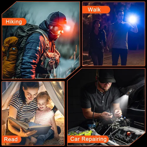 Miniatura 7 de Linterna plana, linternas EDC recargables con clip, 6 modos de luz LED de bolsillo, IPX6, para señalización, trabajo, uso en exteriores o interiores