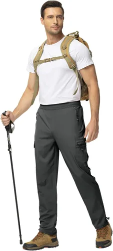 Miniatura 4 de Gopune Pantalones deportivos ligeros para hombre, de secado rápido, para senderismo, correr al aire libre, pantalones casuales