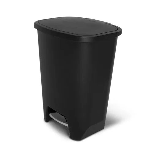 Glad Bote de basura de 20 galones con protección contra olores Clorox | Cubo de basura de plástico para cocina | Manos libres con pedal de pie y