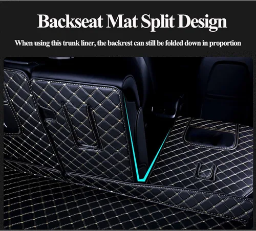 Miniatura 6 de Compatible con Porsche Macan (modelo de combustible), alfombrilla de maletero + protector de asiento trasero + cubierta de lados altos, alfombrilla