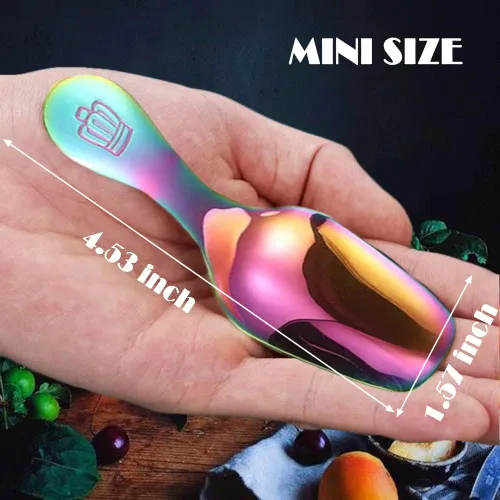 Miniatura 2 de Mini cucharas de acero inoxidable - Cucharas de café y postre de mango corto