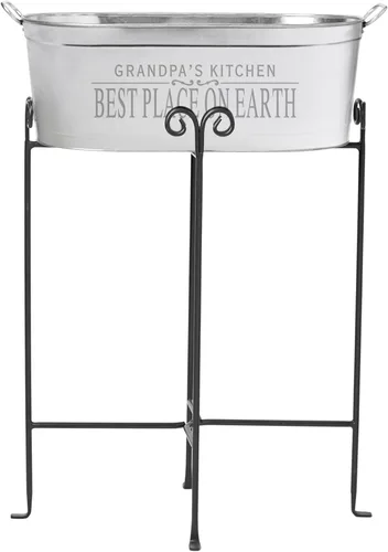Let's Make Memories Tina de bebidas personalizada Serve Up Good Times - Bañera galvanizada para bebidas - con soporte Sirve buenos momentos