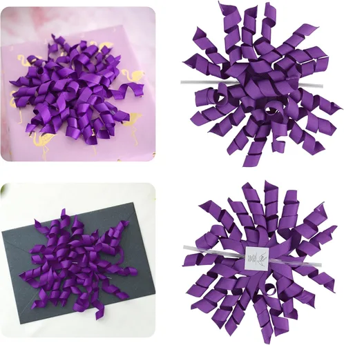 Miniatura 12 de AIMUDI Lazos Blancos de 4" Lazos Blancos Burst Lazos de Cinta Rizada Autoadhesivos para Envolver Regalos Cinta Grosgrain Lazos con Amarre Torcido