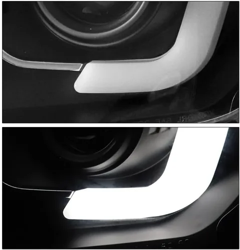 Miniatura 6 de Faros delanteros con proyector de tubo LED, color negro, compatible con camioneta Tundra 2014-2021
