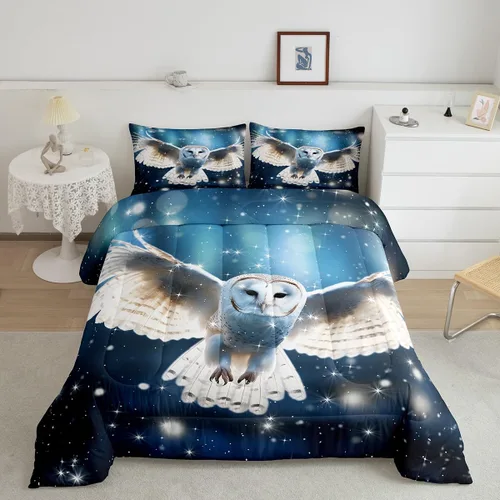 Miniatura 31 de Juego de edredón de Navidad de dibujos animados para niños, tamaño individual, juego de ropa de cama Kawaii de Papá Noel, pingüino, ciervo
