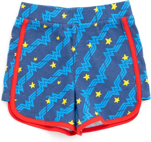 Miniatura 4 de DC Comics Camiseta sin mangas para niñas de la Liga de la Justicia Wonder Woman y Dolphin Active French Terry Shorts de niño a niño grande