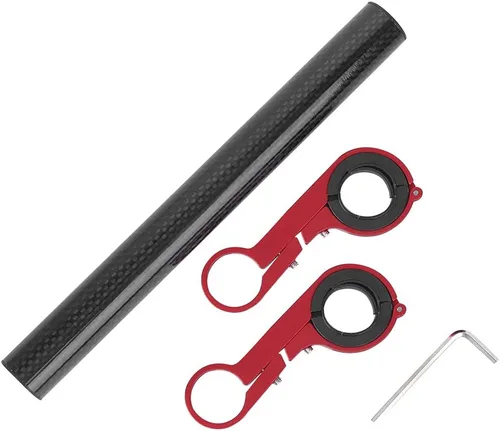 Miniatura 6 de BORDSTRACT Extensor de manillar doble para bicicleta, estante de extensión de manillar de aleación de aluminio, soporte de luz de mesa de código