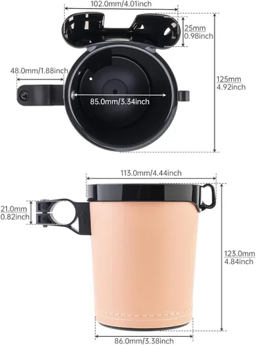 Miniatura 6 de Portavasos para bicicleta 3 en 1 con gancho para llaves de teléfono celular, soporte universal para botella de agua para caminante/silla de Beige