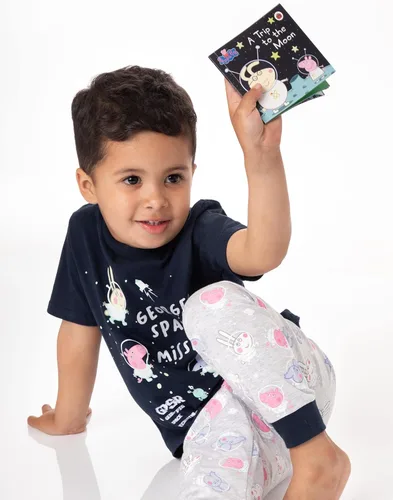 Miniatura 4 de Peppa Pig George Pyjamas Boys Girls Space T Shirt Trousers Pjs With Story Book