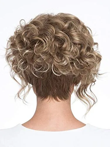 Miniatura 5 de Kelsey - Peluca de color negro – Envy Wigs de 11 pulgadas con ángulo asimétrico Bob largo delicioso rizos coquetos sintético monofilamento superior