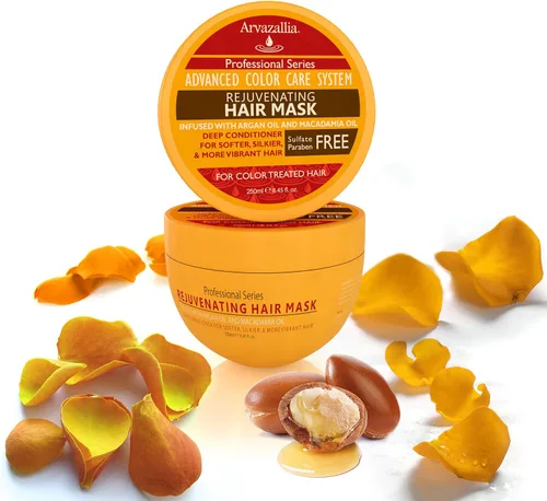 Miniatura 4 de Arvazallia Mascarilla rejuvenecedora para el cabello y acondicionador profundo para cabello teñido con aceite de argán y aceite de macadamia sin