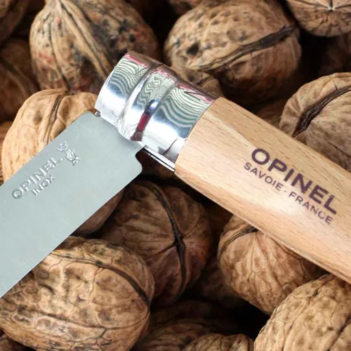 Miniatura 3 de OPINEL Nº 06 INOX - Cuchillo de bolsillo plegable de acero inoxidable Sandvik, mango de madera de haya, hoja de 2.87 pulgadas, collar de bloqueo