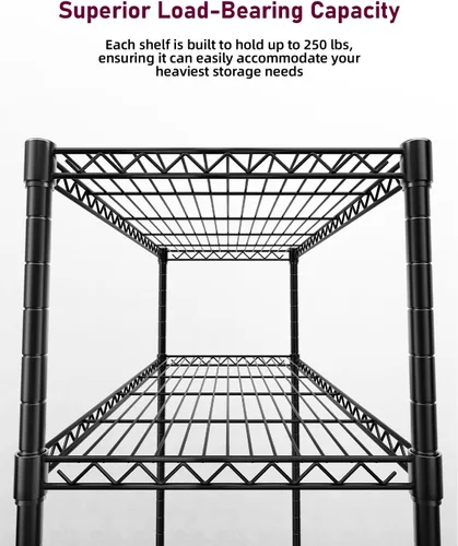 Miniatura 7 de Simple Deluxe - Estantería de almacenamiento resistente de 5 niveles, capacidad de carga de 1250 libras, 29.92" de ancho x 13.98" de profundidad x