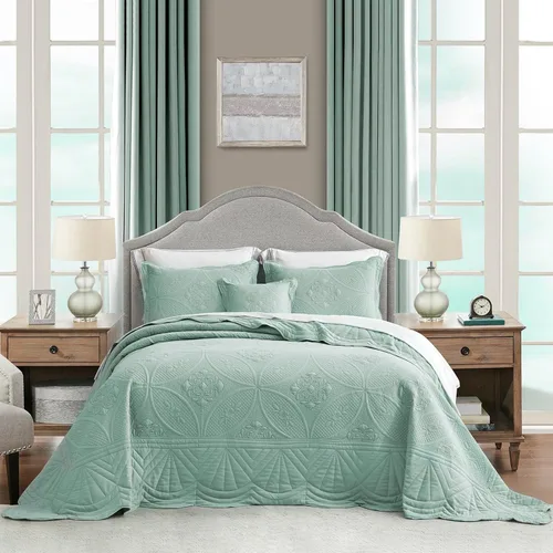 DaisyHuang Colcha – Cobertor de cama tamaño completo – Juego de colcha moderno y contemporáneo, costuras reales, reversible, ligero, 5 piezas,