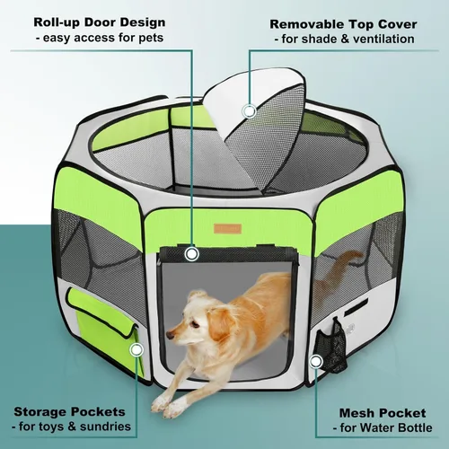Miniatura 2 de Corralito portátil para mascotas, para gatos, cachorros, conejos, pollos, tienda de campaña plegable de gran capacidad para mascotas para interiores