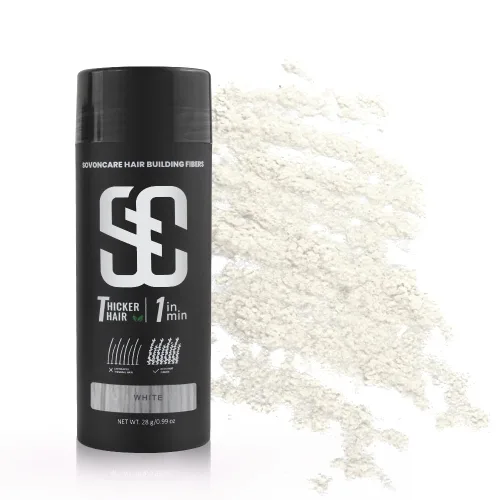 Miniatura 7 de SOVONCARE Fibras capilares blancas para adelgazar el cabello, fibras de construcción del cabello para puntos calvos, indetectables y naturales