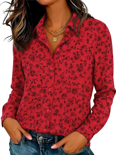 Miniatura 16 de Camisas elásticas suaves sin arrugas con botones para mujer, tops transpirables que absorben la humedad para vestir casual de trabajo