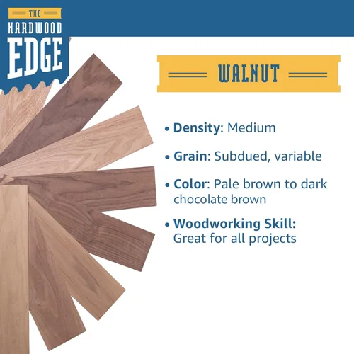 Miniatura 4 de Tablones de Madera Dura de Nogal - Paquete de 8 Madera de Nogal para Manualidades de Madera Sin Terminar - 1/8'' (3mm) Madera Dura 100% Pura