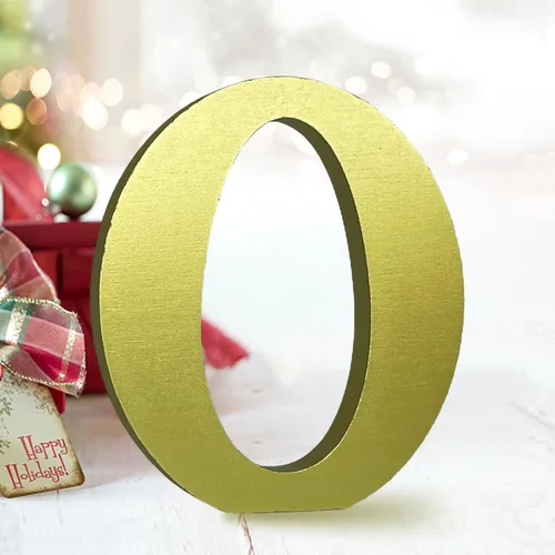 Miniatura 29 de AOCEAN Letras de madera dorada de 6 pulgadas, letras de madera sin terminar para decoración de pared, letras decorativas de pie en rodajas, tablero