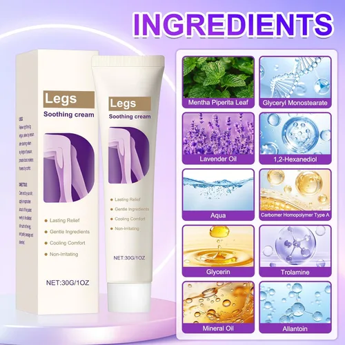 Miniatura 3 de Crema calmante para piernas, alivio de venas varicosas y arañas, crema de alivio de venas de araña, crema de piel para piernas, fórmula natural a