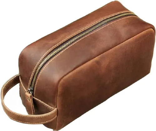 Neceser para hombres o mujeres, kit de piel de grano completo, hecho a mano, bolsa de viaje vintage de cuero, bolsa de viaje grande, bolsa de