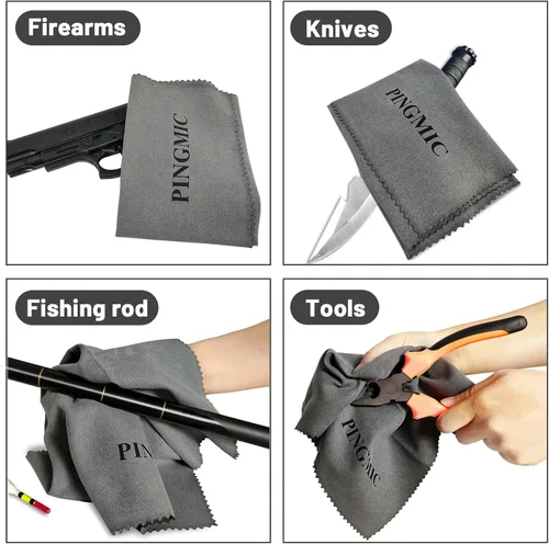 Miniatura 7 de Paño de silicona para pistola de 12 x 12 pulgadas, paño de limpieza de pistola sin pelusas, toallitas de limpieza de pistola con trapos de limpieza