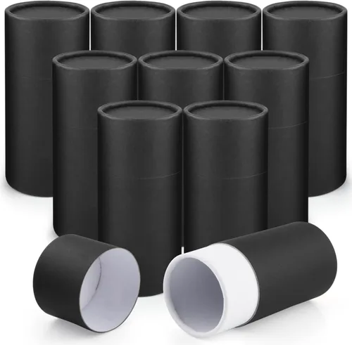 Tarro de papel Kraft de 3.4 fl oz/3.4 onzas, cajas de cartón vacías redondas, envase de tubo de embalaje de cartón con tapa para manualidades, té,