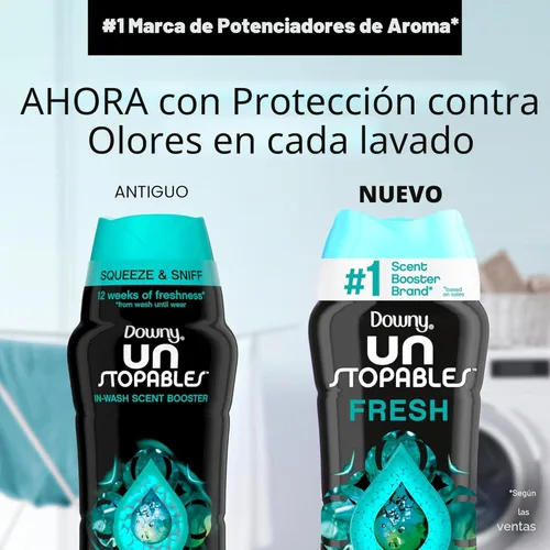 Miniatura 5 de Downy Unstopables - Perlas potenciadoras de aroma para lavar la ropa, frescas, 18.2 onzas
