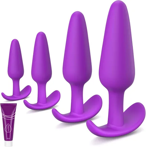 Miniatura 11 de Juego de enchufe anal para principiantes, 4 formas de silicona para los glúteos, juguete sexual para entrenamiento anal, juguete sexual para adultos