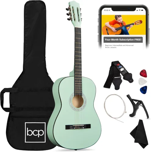 Miniatura 10 de Best Choice Products Kit de Iniciación de Guitarra Acústica de Madera Completa para Principiantes de 38 Pulgadas con Funda de Transporte, 6 Púas