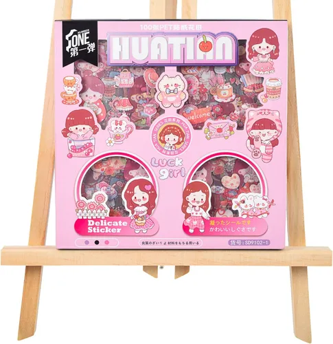 Miniatura 7 de 100 hojas de calcomanías de dibujos animados kawaii para álbumes de recortes, lindas calcomanías transparentes para hacer tarjetas, cuadernos