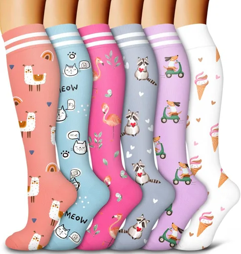 Miniatura 46 de Bluemaple Paquete de 6 calcetines de compresión de cobre para mujeres y hombres, el mejor apoyo para médicos, correr, enfermería, atletismo