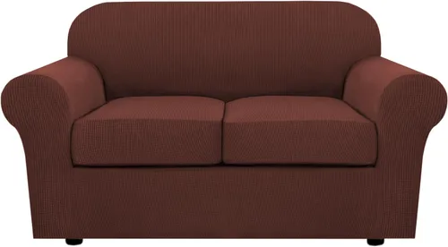 Miniatura 24 de H.VERSAILTEX - 3 fundas de sofá elásticas para 2 cojines de sofá. Fundas para muebles de sala de estar (funda base más 2 fundas de cojín de asiento)