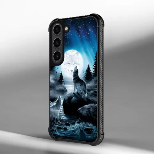 Miniatura 281 de CARLOCA Funda compatible con Samsung Galaxy S22 Ultra, diseño gráfico de Star Howling Wolfs Samsung Galaxy S22 Ultra, diseño gráfico, a prueba