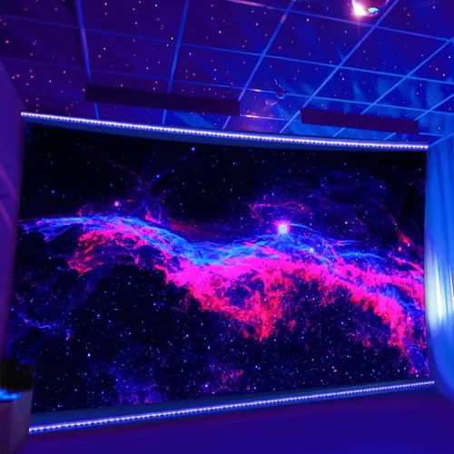 Miniatura 2 de PSYHILAR Tapices de luz negra Galaxy Space para adultos y adolescentes, nebulosa, Vía Láctea, reactiva a los rayos UV (59 x 39 pulgadas)