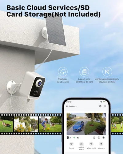 Miniatura 8 de PEEIPM Cámaras de Seguridad Inalámbricas para Exteriores con Energía Solar: Cámaras Alimentadas por Batería para Sistema de Seguridad WiFi