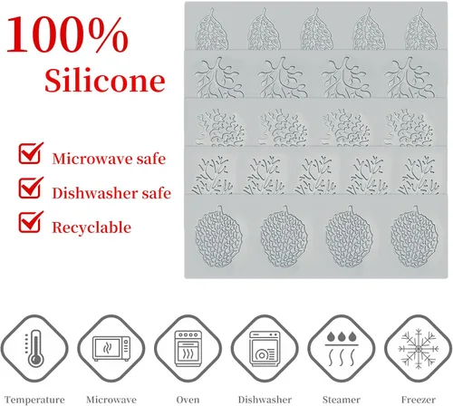 Miniatura 3 de 5 piezas de moldes de hojas de silicona para hornear fondant, moldes de tuile, moldes de coral huecos 3D de rama de coral, moldes de hoja de encaje