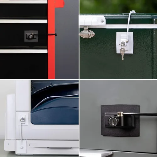 Miniatura 5 de Paquete de 2 cerraduras para refrigerador Guardianite Premium con cerradura con llave incorporada (paquete de 2, blanco)
