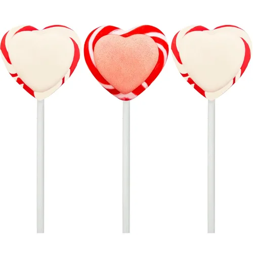 Miniatura 8 de Fruidles Paquete de 12 paletas de corazón de remolino rojo y blanco de San Valentín, surtido, envueltas individualmente