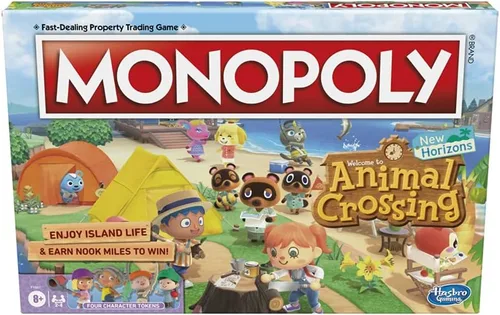 Monopoly Animal Crossing New Horizons Edition - Juego de mesa para niños de 8 años en adelante, divertido juego para jugar para 2-4 jugadores,